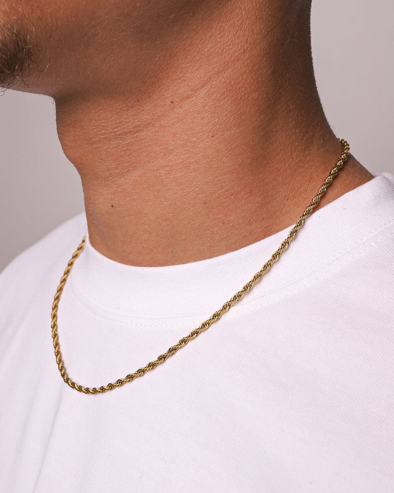 CLEAN ROPE CHAIN. - 3MM GOLD